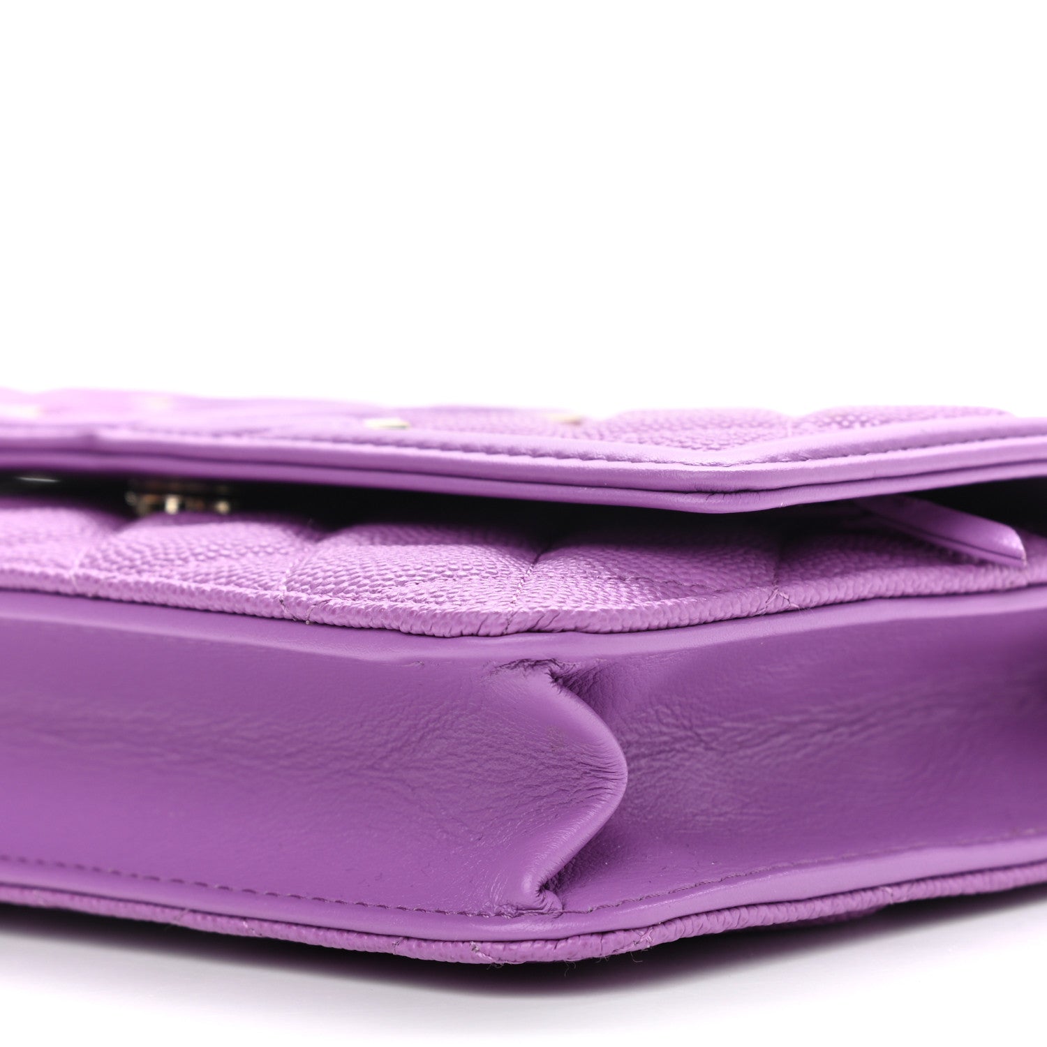 Chanel Caviar Quilted CC Filigree Wallet On Chain WOC Purple 10 of 12