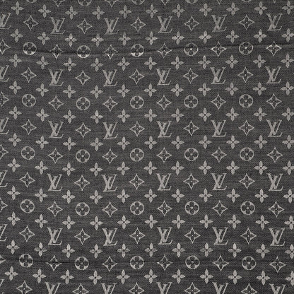 Louis Vuitton Wool Silk Monogram Denim Shawl Black 4 of 5