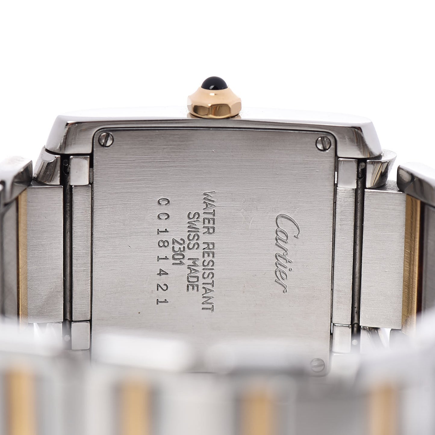 Stainless Steel 18K Yellow Gold 25mm Tank Francaise Quartz Watch