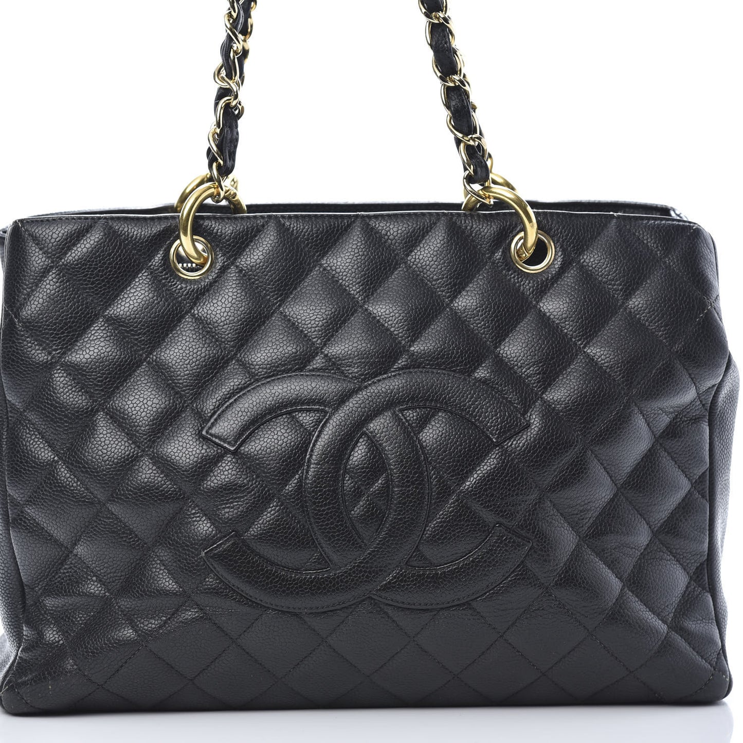 Caviar Quilted Grand Shopping Tote GST Black