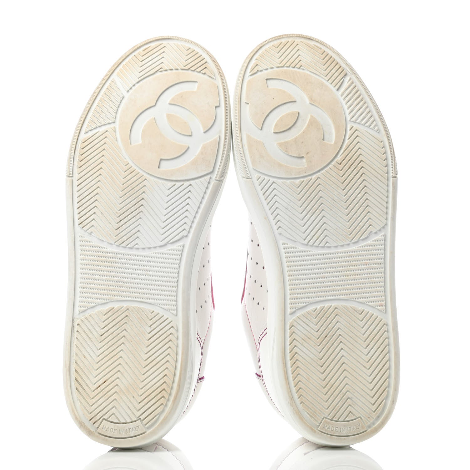 Chanel Calfskin Womens Logo Sneakers 38.5 White Pink 4 of 6