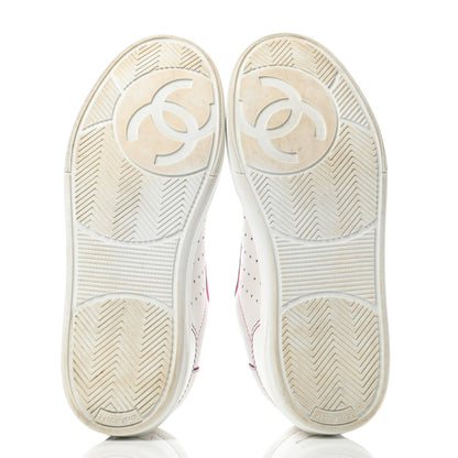 Chanel Calfskin Womens Logo Sneakers 38.5 White Pink 4 of 6