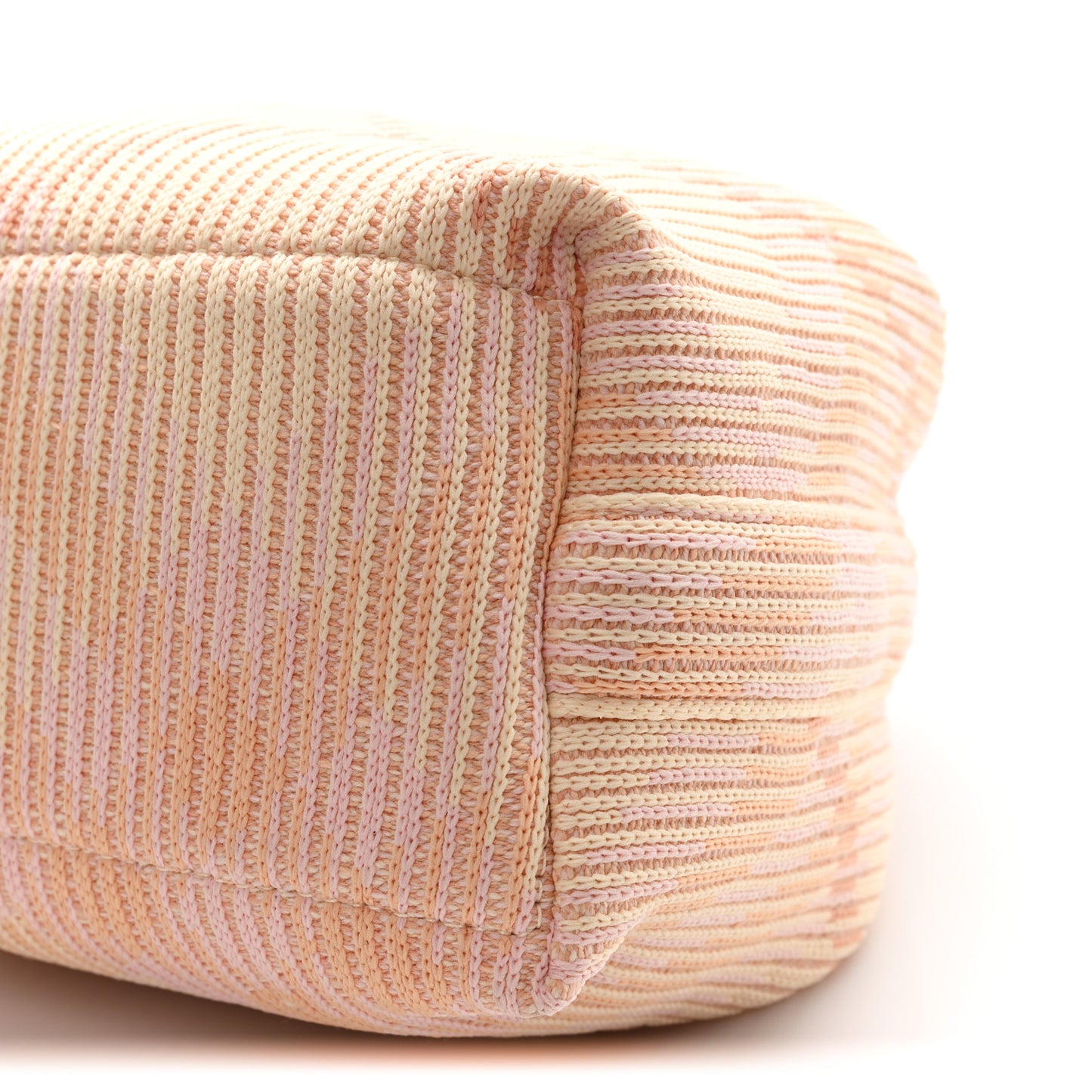 Canvas Knitted Check Mini Peg Duffle Bag Sherbert
