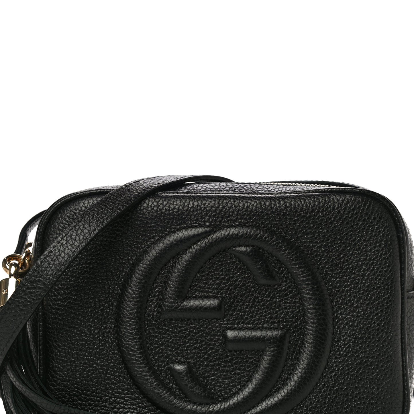 Pebbled Calfskin Small Soho Disco Bag Black