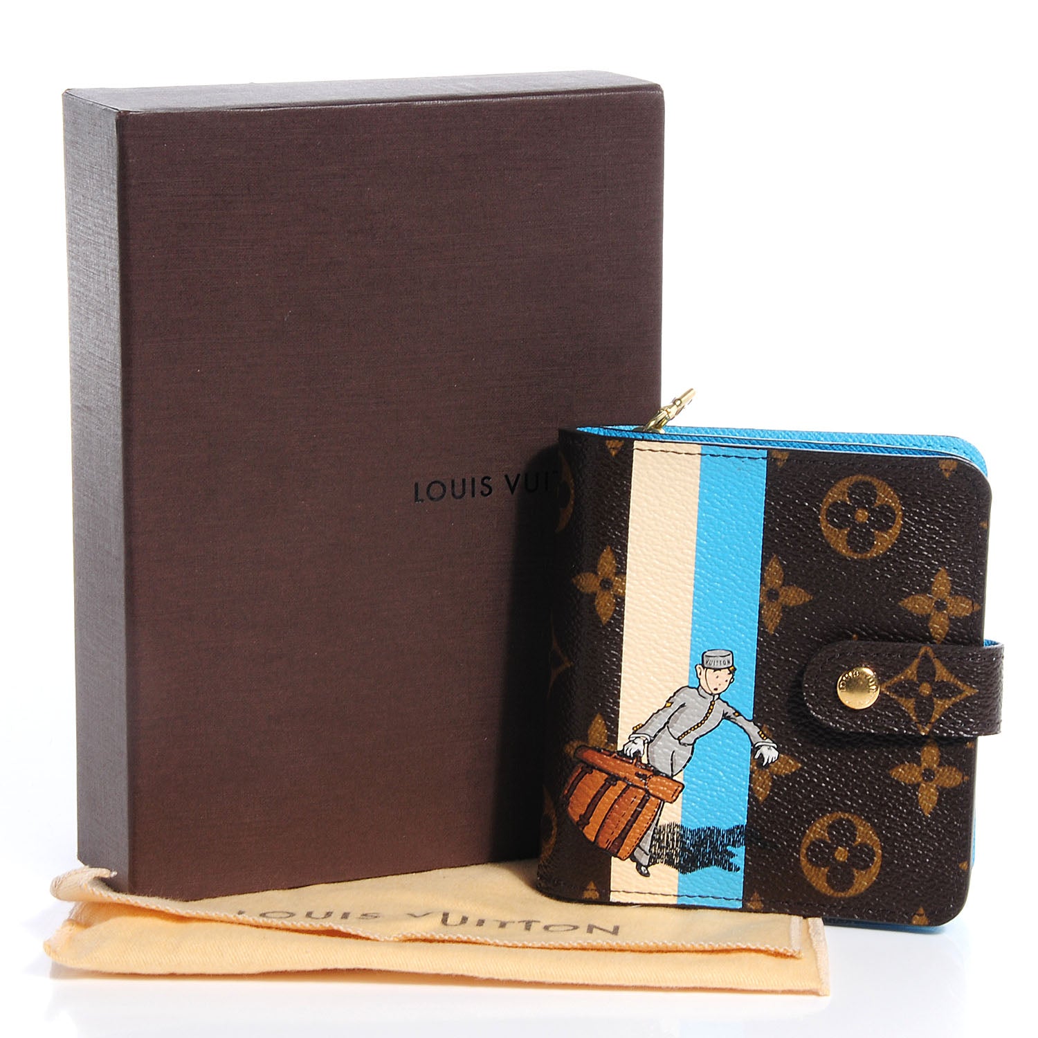 Louis Vuitton Monogram Groom Compact Zip Wallet Blue 8 of 8