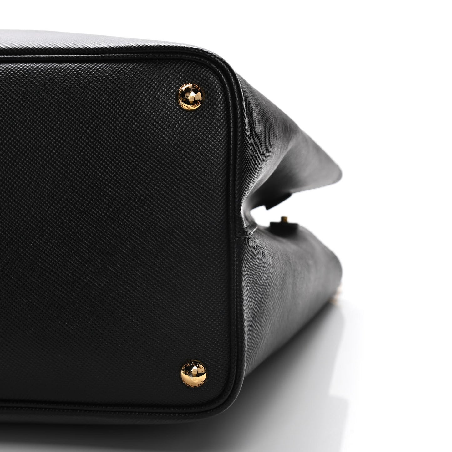 Saffiano Cuir Large Double Bag Black Fuoco