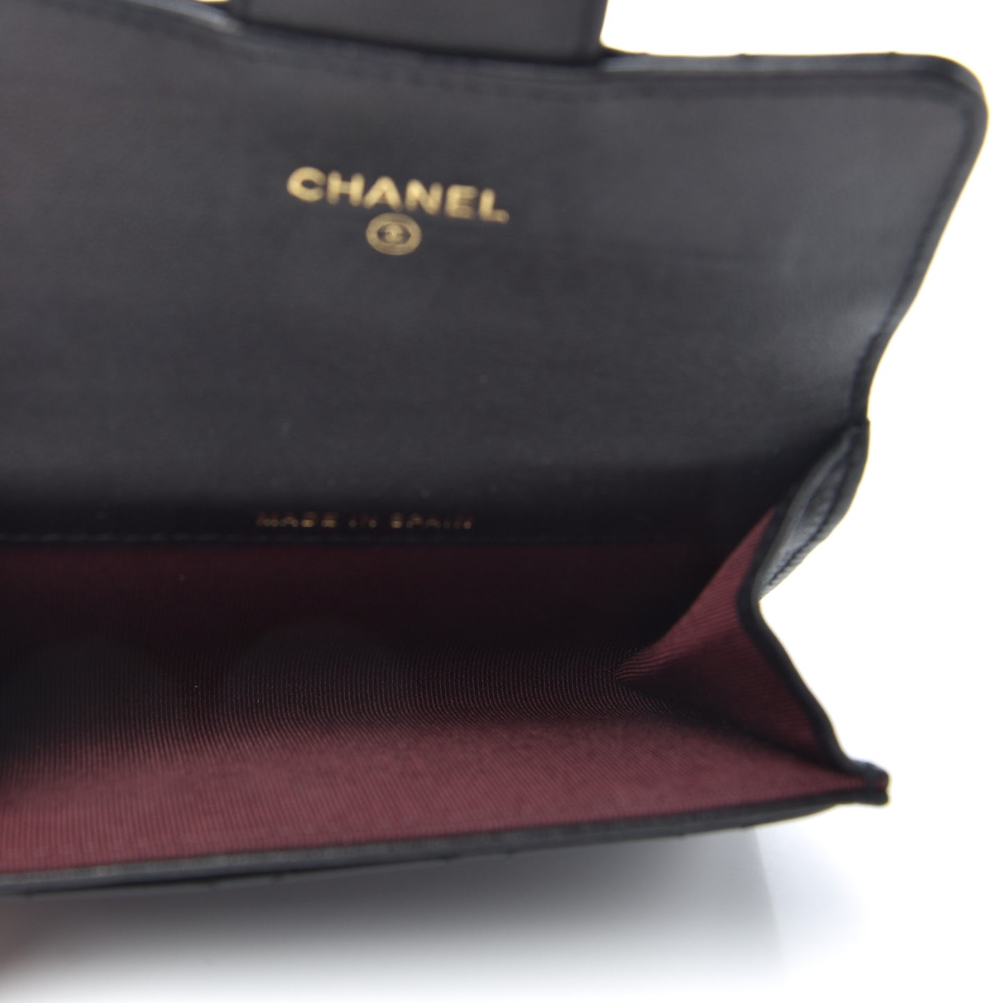 Aged Calfskin Quilted Reissue Flap Card Holder Black