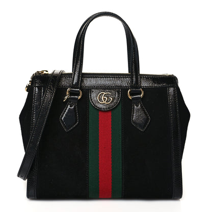 Gucci Suede Patent GG Web Small Ophidia Tote Bag Black 1 of 11