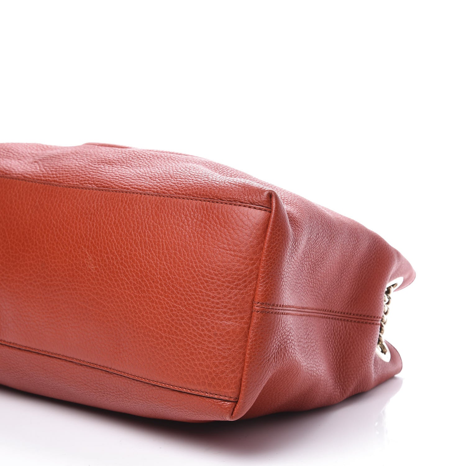 Gucci Pebbled Calfskin Medium Soho Chain Shoulder Bag Sun Orange 6 of 11
