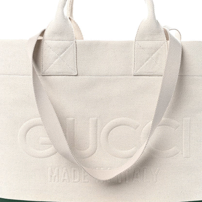 Gucci Canvas Logo Embossed Ophidia Tote Beige 8 of 10