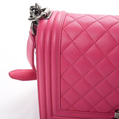 Chanel Lambskin Quilted Medium Boy Flap Pink 10 of 13