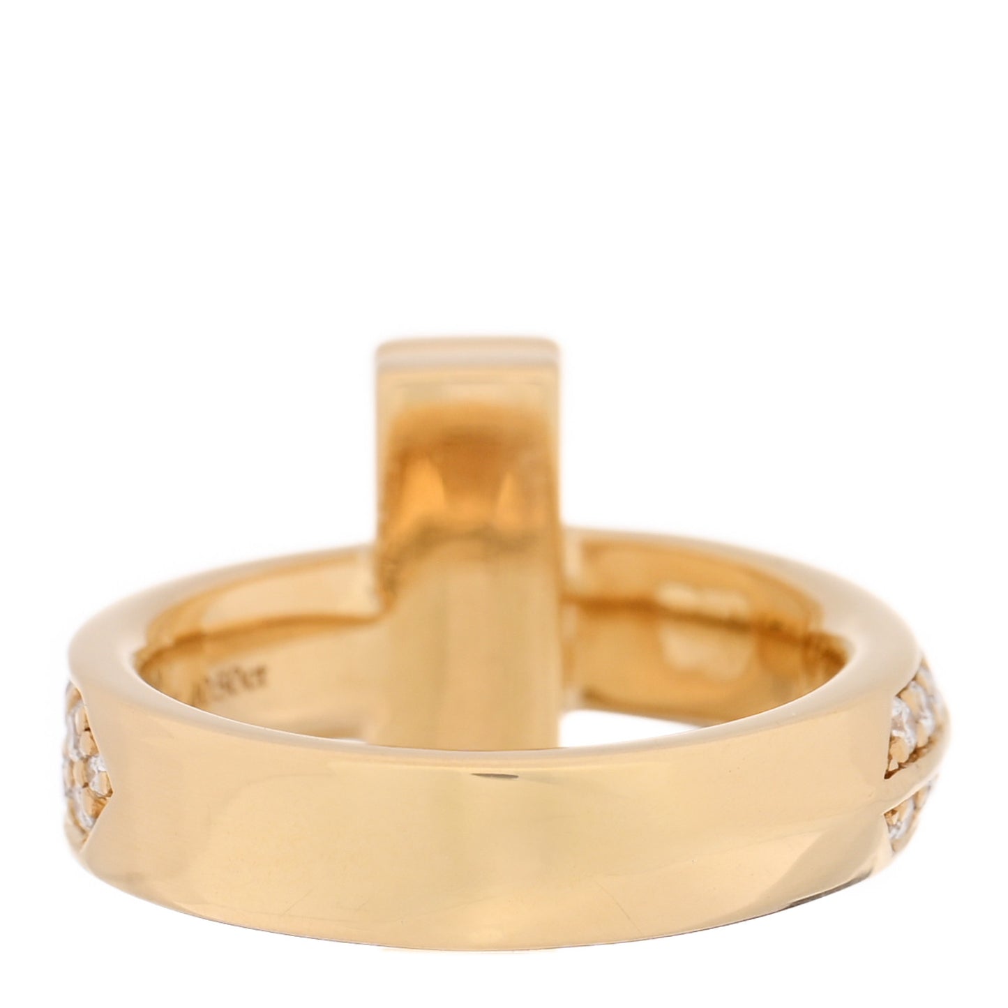18K Yellow Gold Diamond Wide T T1 Ring 46 3.5