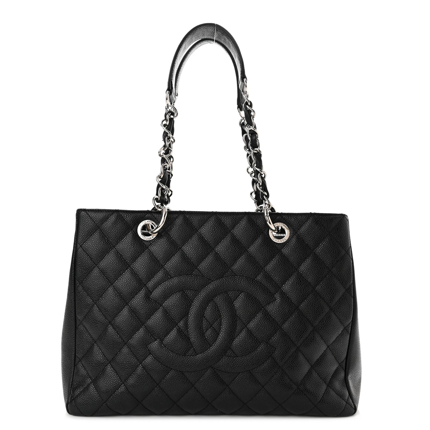 Caviar Quilted Grand Shopping Tote GST Black