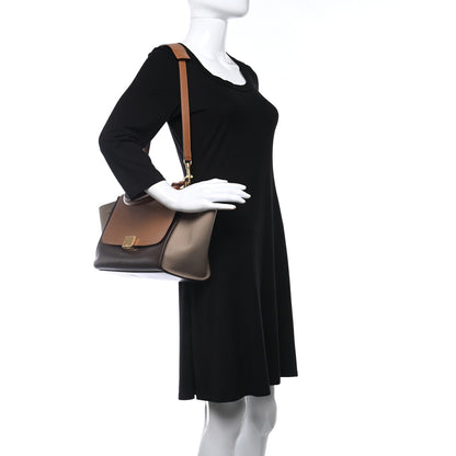 Celine Satin Baby Grained Calfskin Tri-Color Trapeze Tan 2 of 10