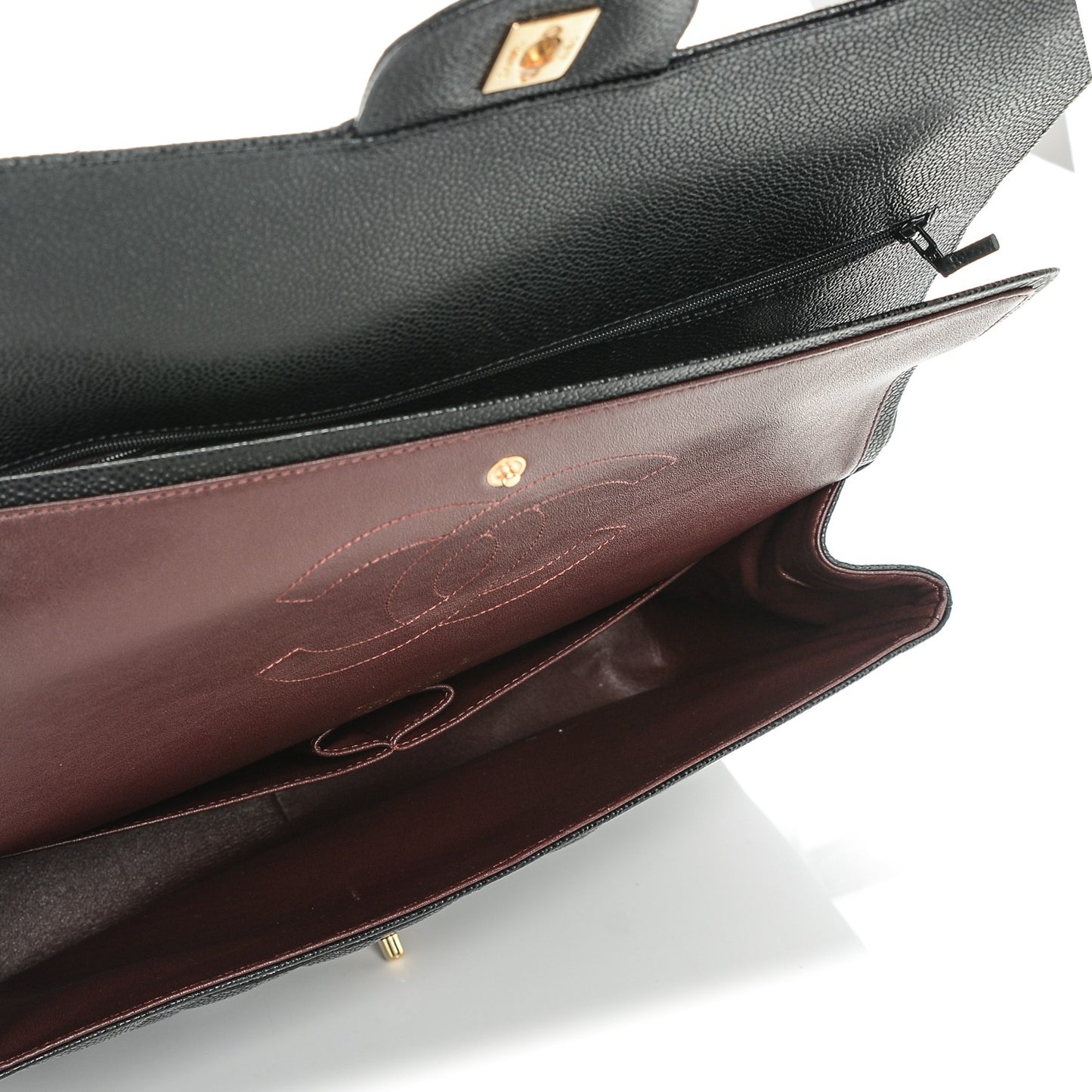 Caviar Quilted Maxi Double Flap Black