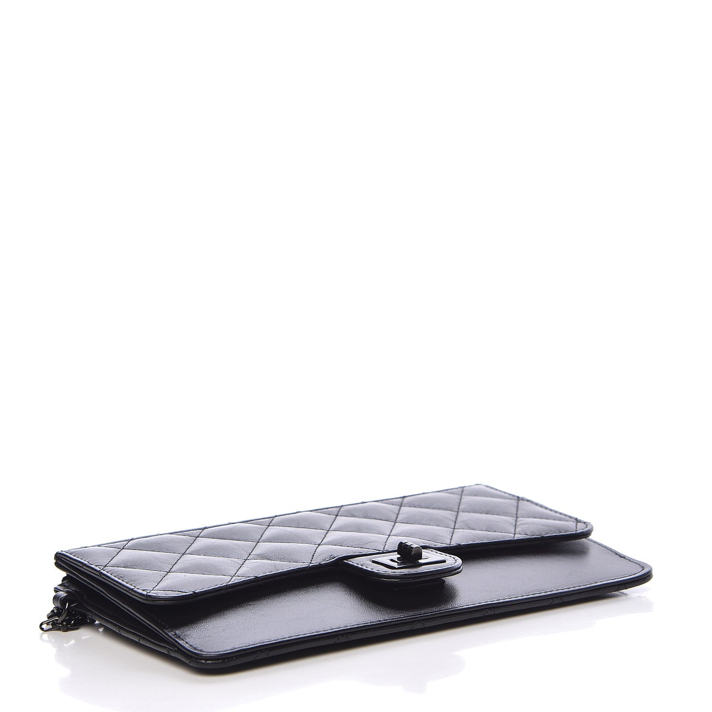 Aged Calfskin Quilted 2.55 Reissue Pouch With Chain Handle So Black