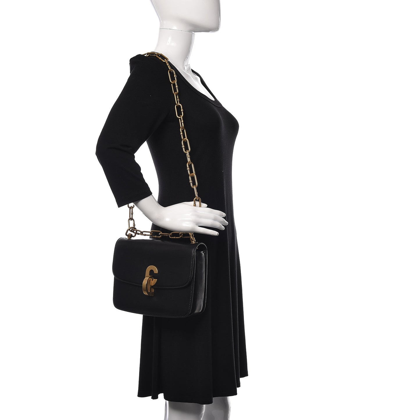 Smooth Calfskin C'est Flap Bag Black
