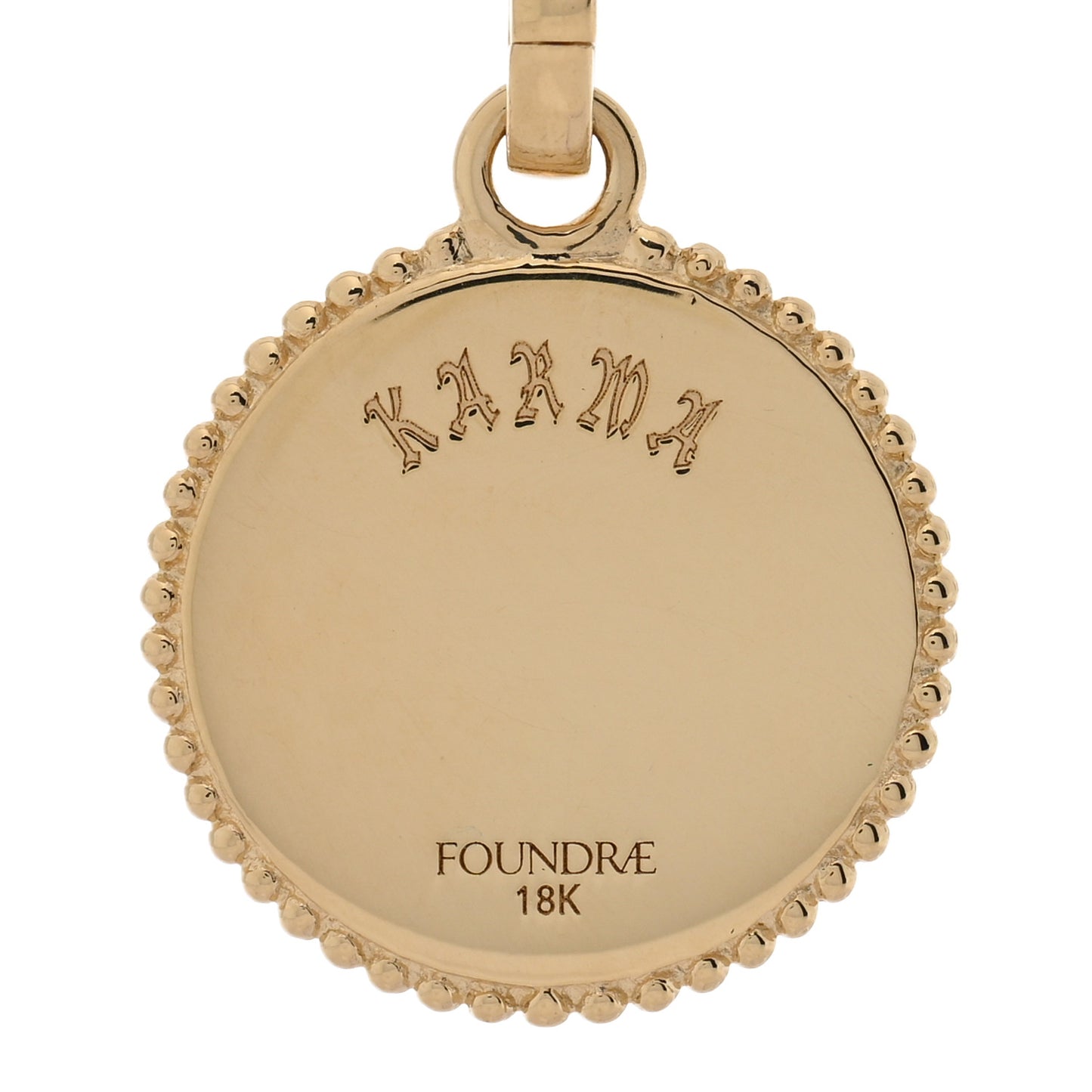 18K Yellow Gold Diamond Medium Karma Medallion Pendant