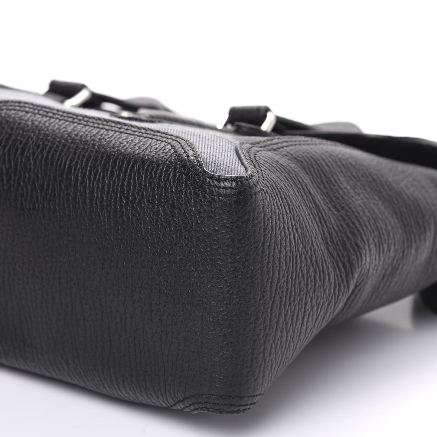 3.1 Textured Calfskin Denim Medium Pashli Satchel Black