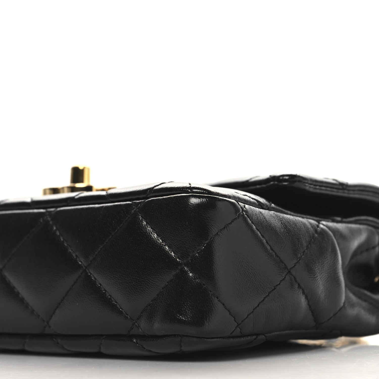 Chanel Shiny Lambskin Quilted Golden Links Top Handle Flap Black 10 of 10