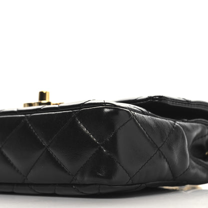Chanel Shiny Lambskin Quilted Golden Links Top Handle Flap Black 10 of 10
