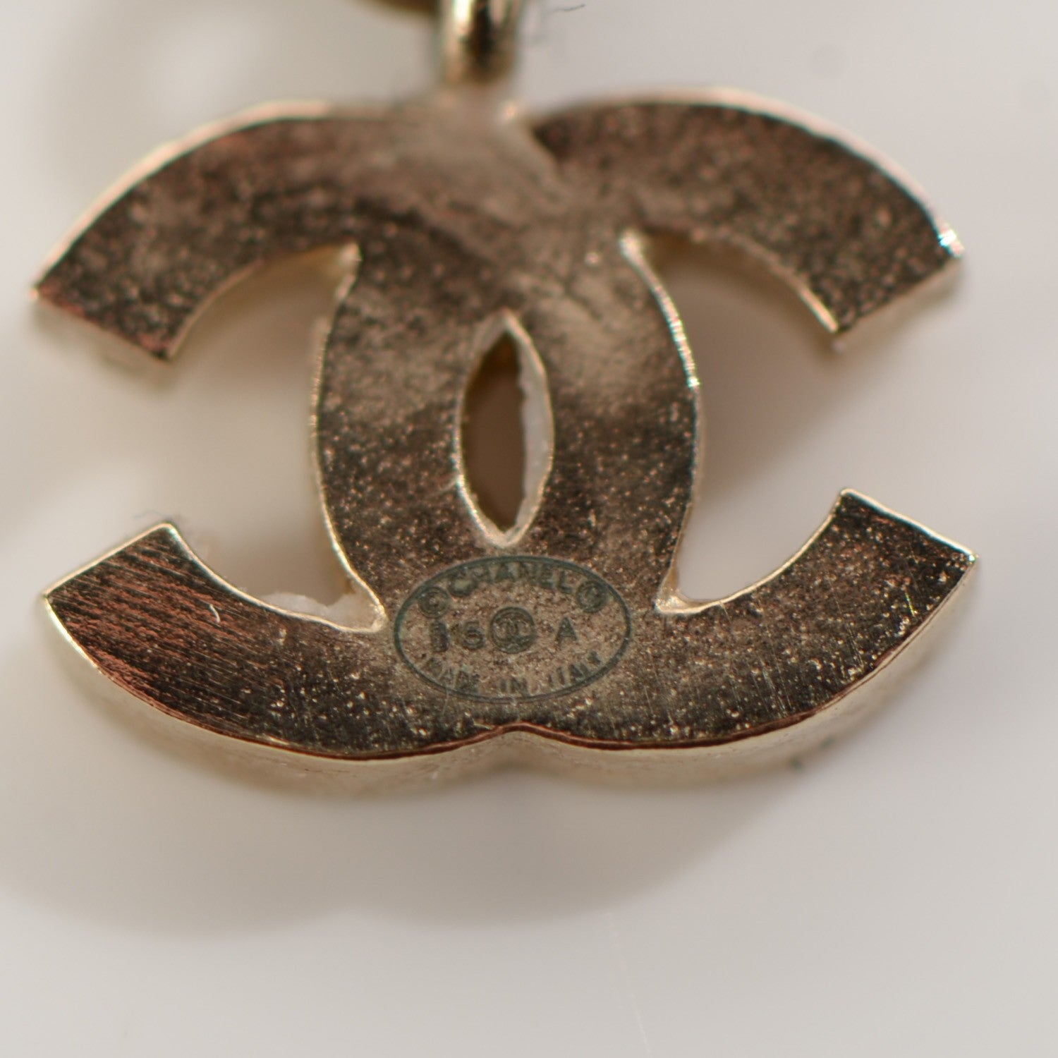 Chanel Crystal CC Flower Dangle Earrings Gold Beige 5 of 5