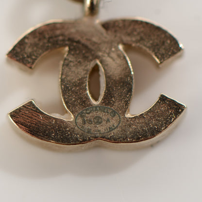 Chanel Crystal CC Flower Dangle Earrings Gold Beige 5 of 5