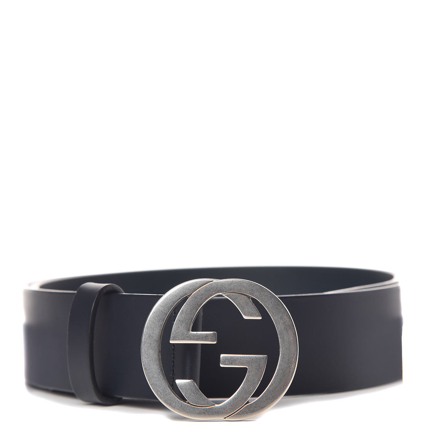 Selleria Calfskin Nickel Interlocking G 37mm Belt 90 36 Black
