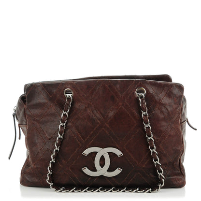 Chanel Calfskin Large Diamond Stitch Tote Brown 1 of 9
