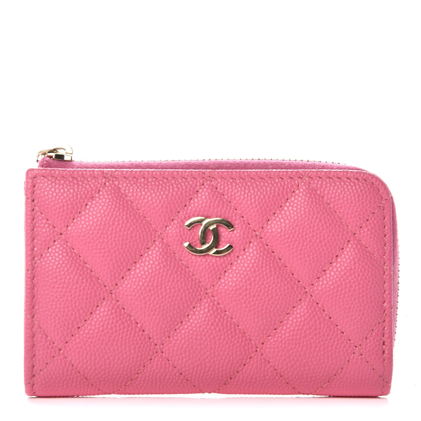Caviar Quilted Key Holder Case Pink