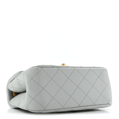 Chanel Lambskin Quilted Mini Sweet Camellia Flap Light Blue 4 of 12