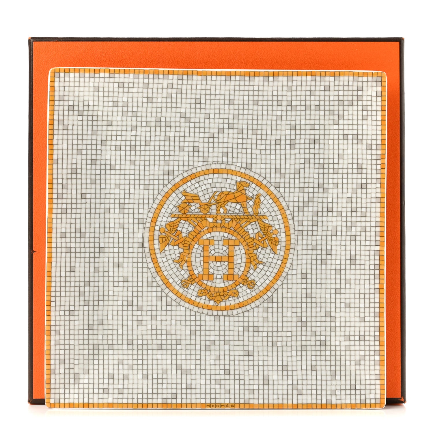 Hermes Porcelain Mosaique au 24 Square Plate 7 of 7
