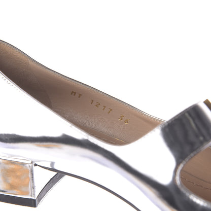 Christian Dior Mirror Finish Calfskin Baby-D Ballet Pumps 36 Silver 10 of 12