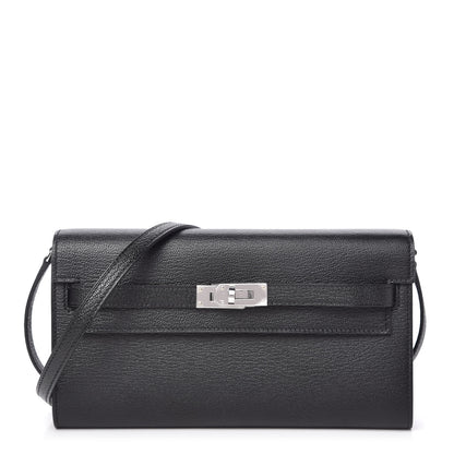 Hermes Chevre Mysore Kelly Wallet To Go Black 1 of 10