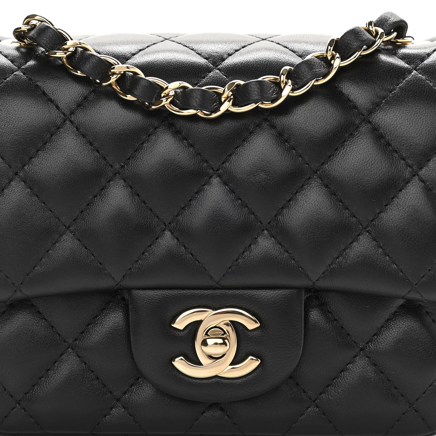 Chanel Lambskin Quilted Mini Square Flap Black 8 of 11