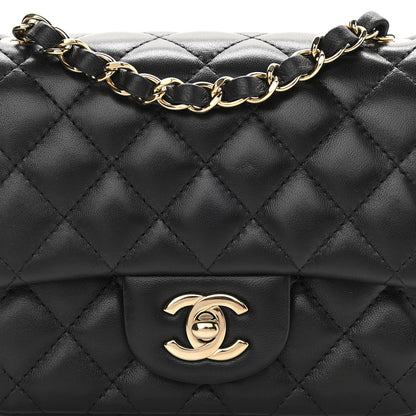 Chanel Lambskin Quilted Mini Square Flap Black 8 of 11