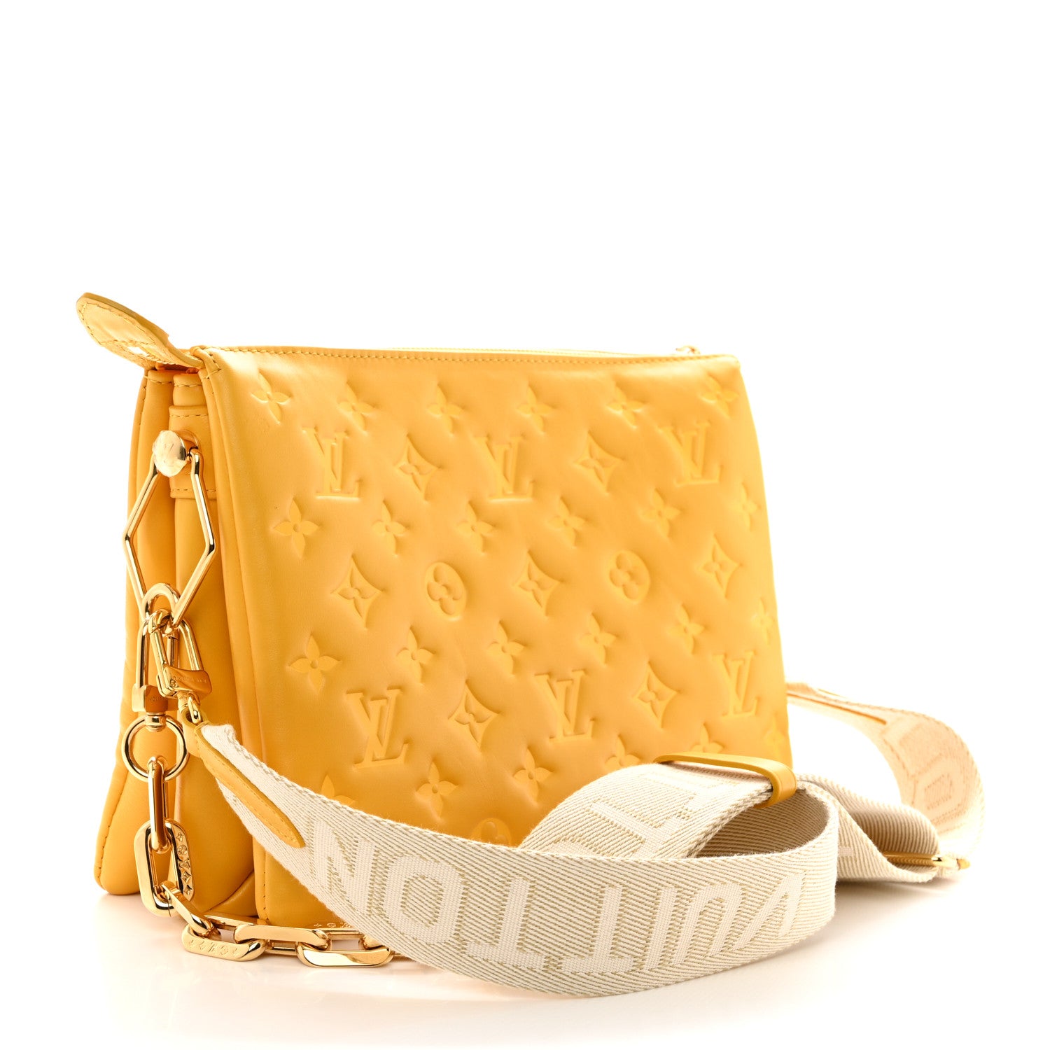 Louis Vuitton Lambskin Embossed Monogram Coussin PM Sunflower 2 of 11