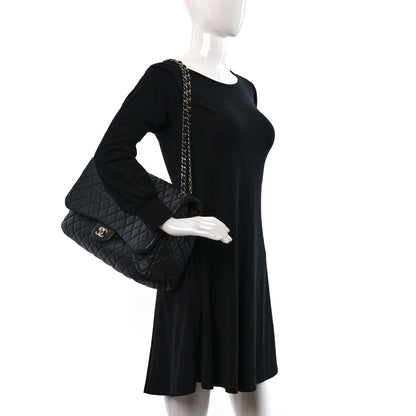 Chanel Calfskin Quilted Small XXL Travel Flap Bag Black 2 of 9