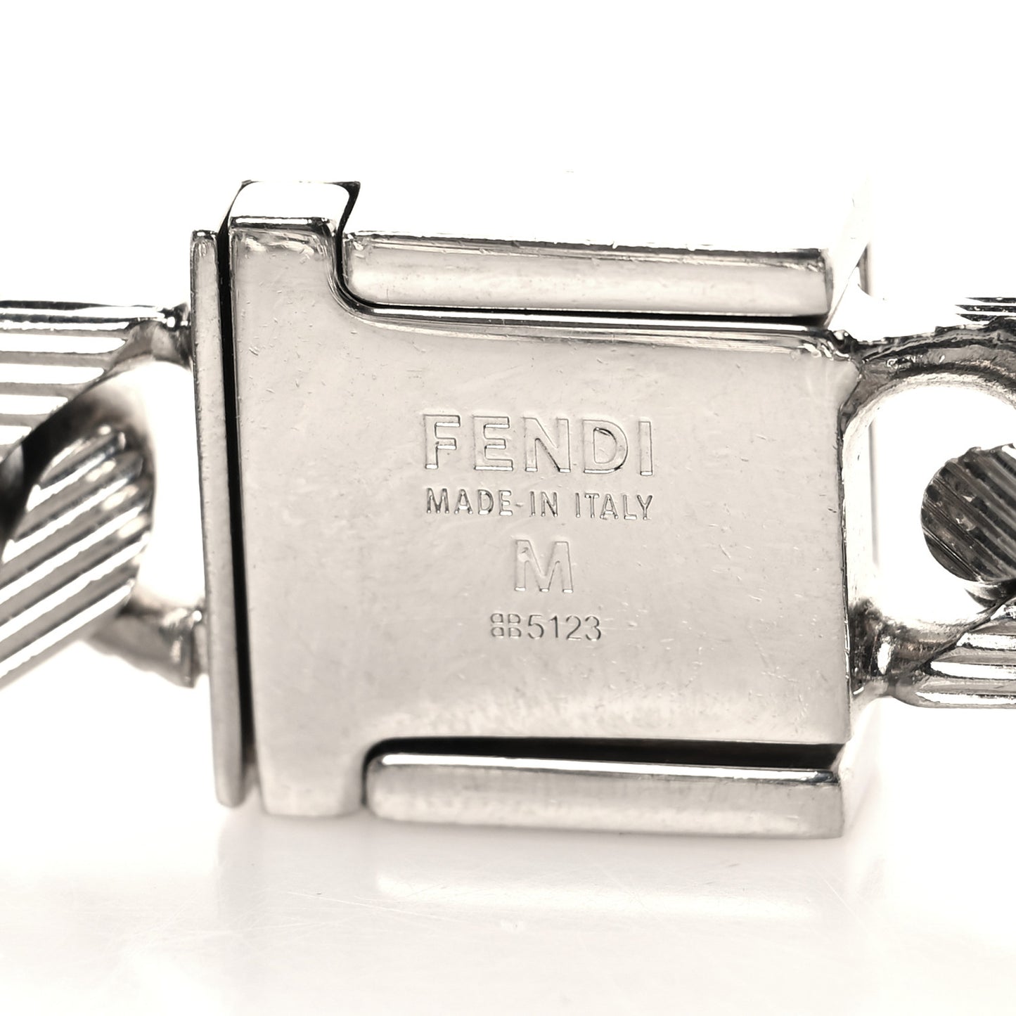 Metal FF Curb Link Bracelet Silver