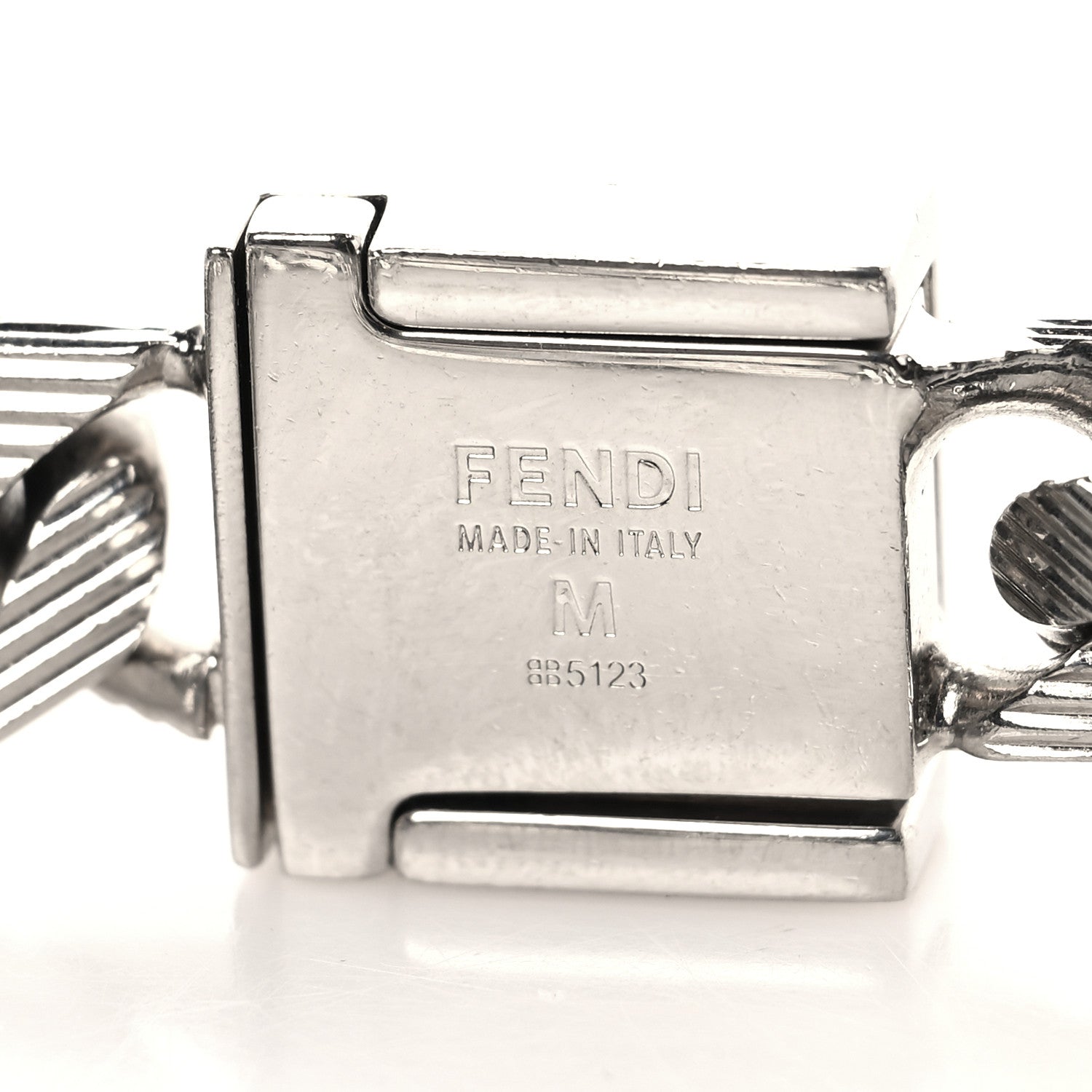 Fendi Metal FF Curb Link Bracelet Silver 4 of 4
