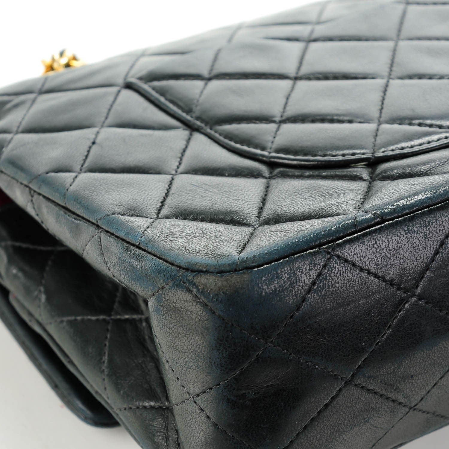 Chanel Lambskin Quilted Medium Double Flap Black 12 of 13