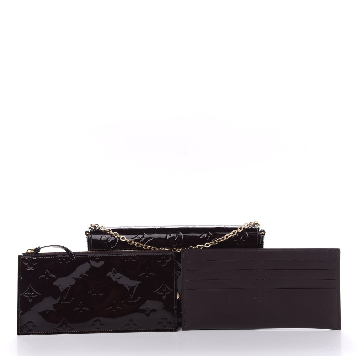 Louis Vuitton Vernis Pochette Felicie Chain Wallet Amarante 9 of 9