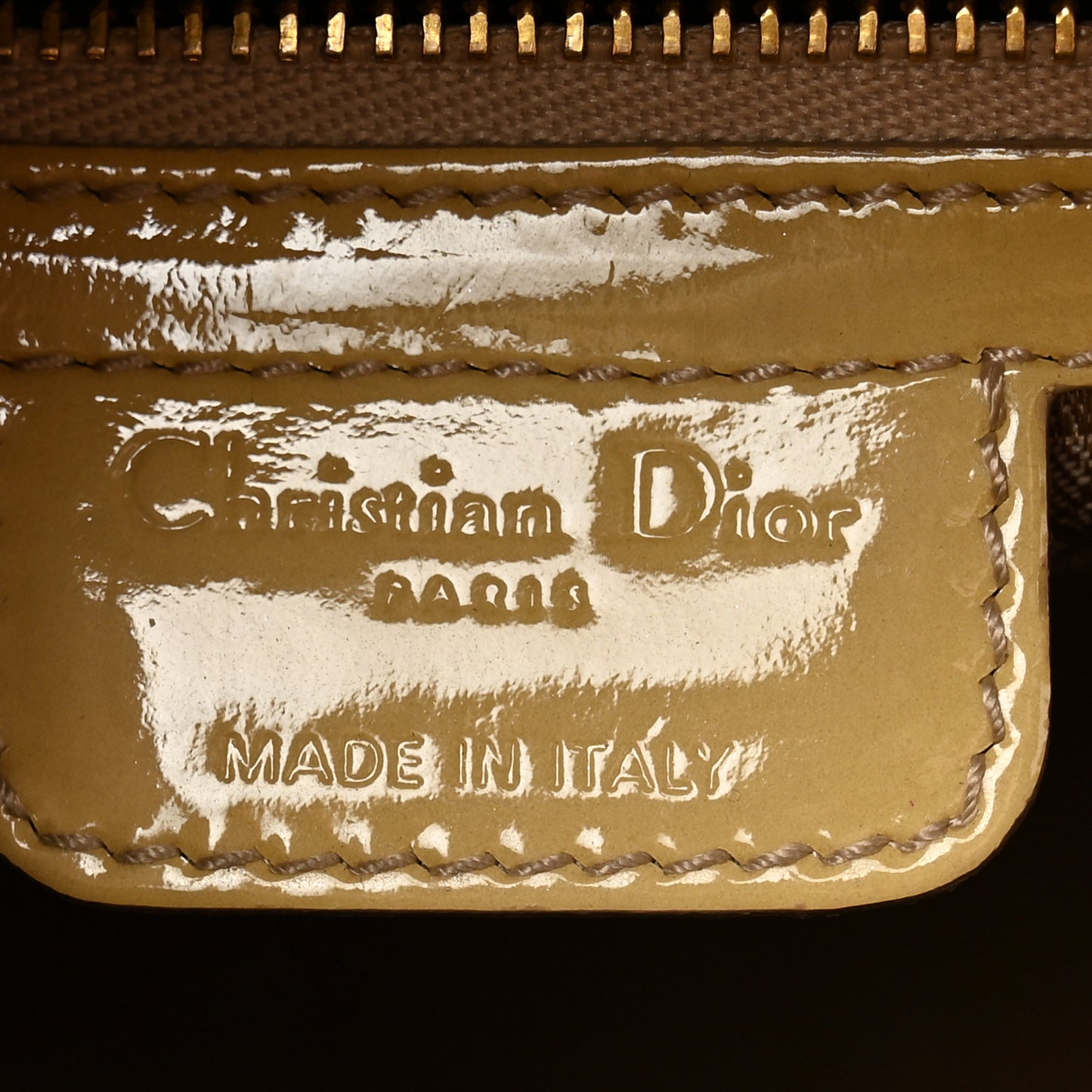 Patent Cannage Medium Lady Dior Beige