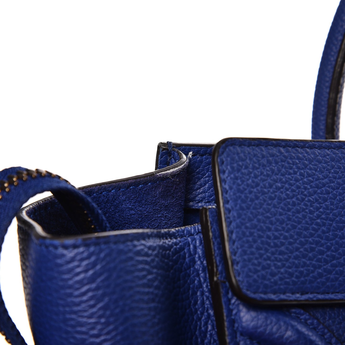 Drummed Calfskin Micro Luggage Indigo