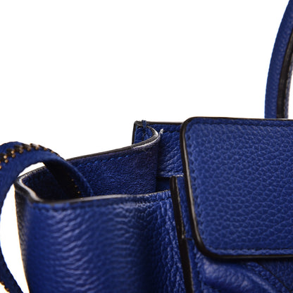 Celine Drummed Calfskin Micro Luggage Indigo 10 of 12