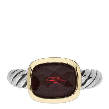 David Yurman Sterling Silver 14K Yellow Gold Garnet 10mm Noblesse Ring 56 7.5 1 of 5