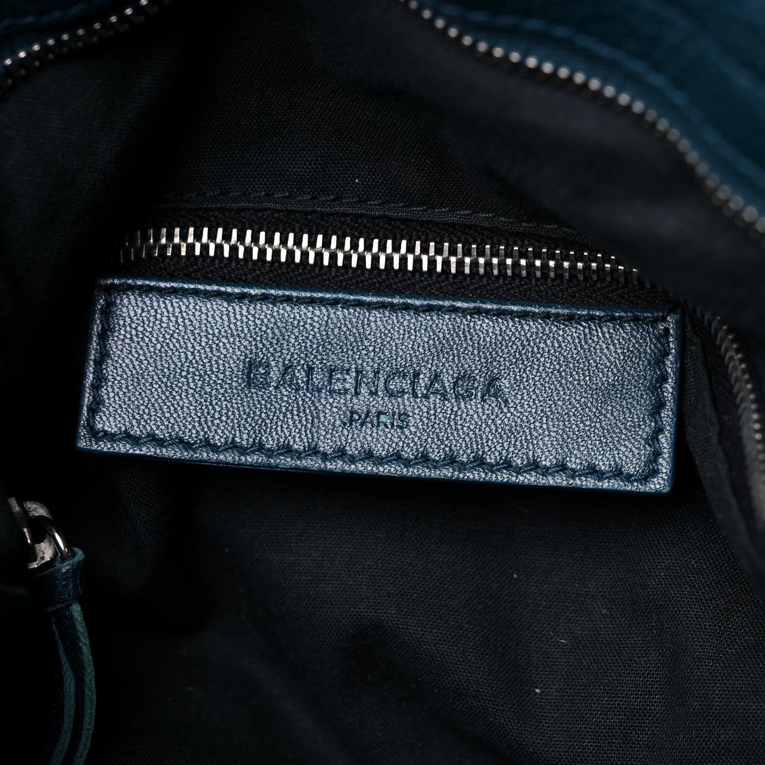 Balenciaga Chevre Silver Metallic Edge Hardware Velo Bleu Paon 6 of 12
