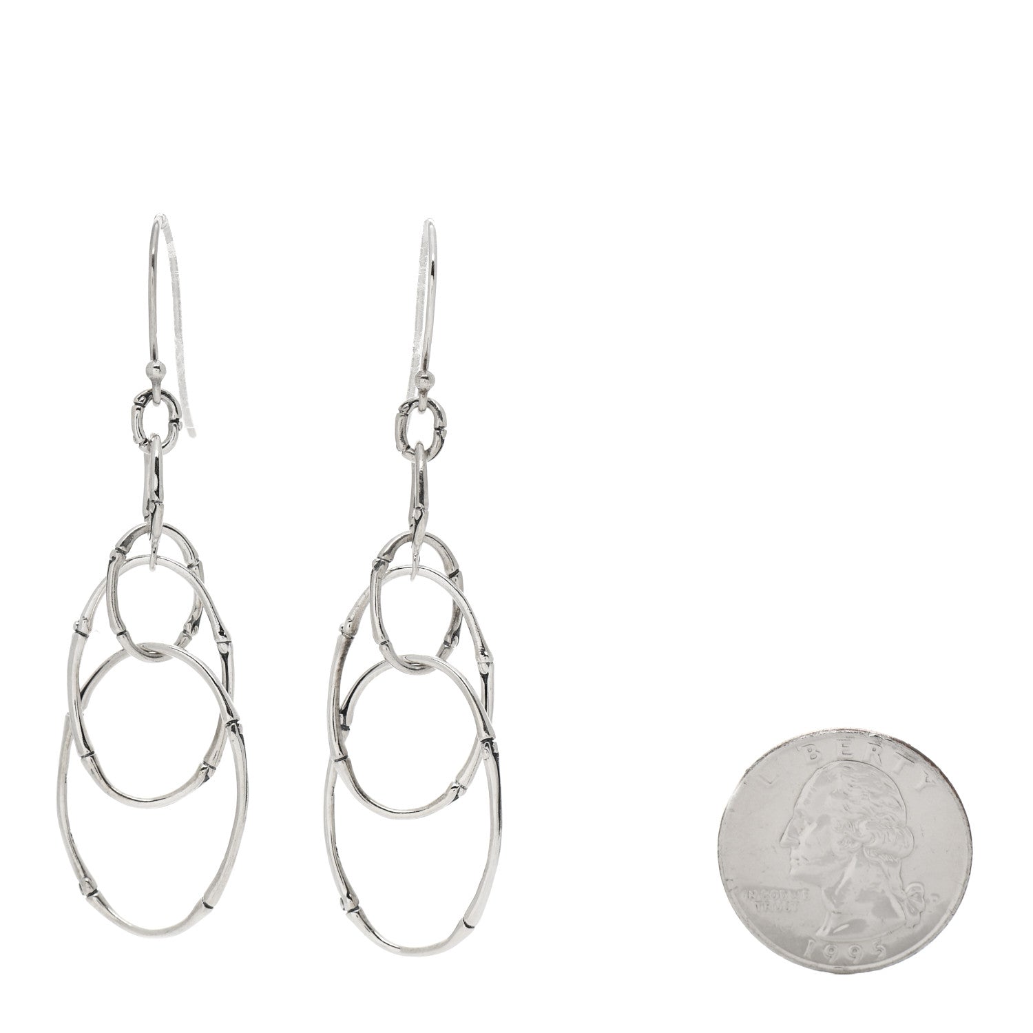John Hardy Sterling Silver Bamboo Multi Oval Drop Earrings 2 of 5