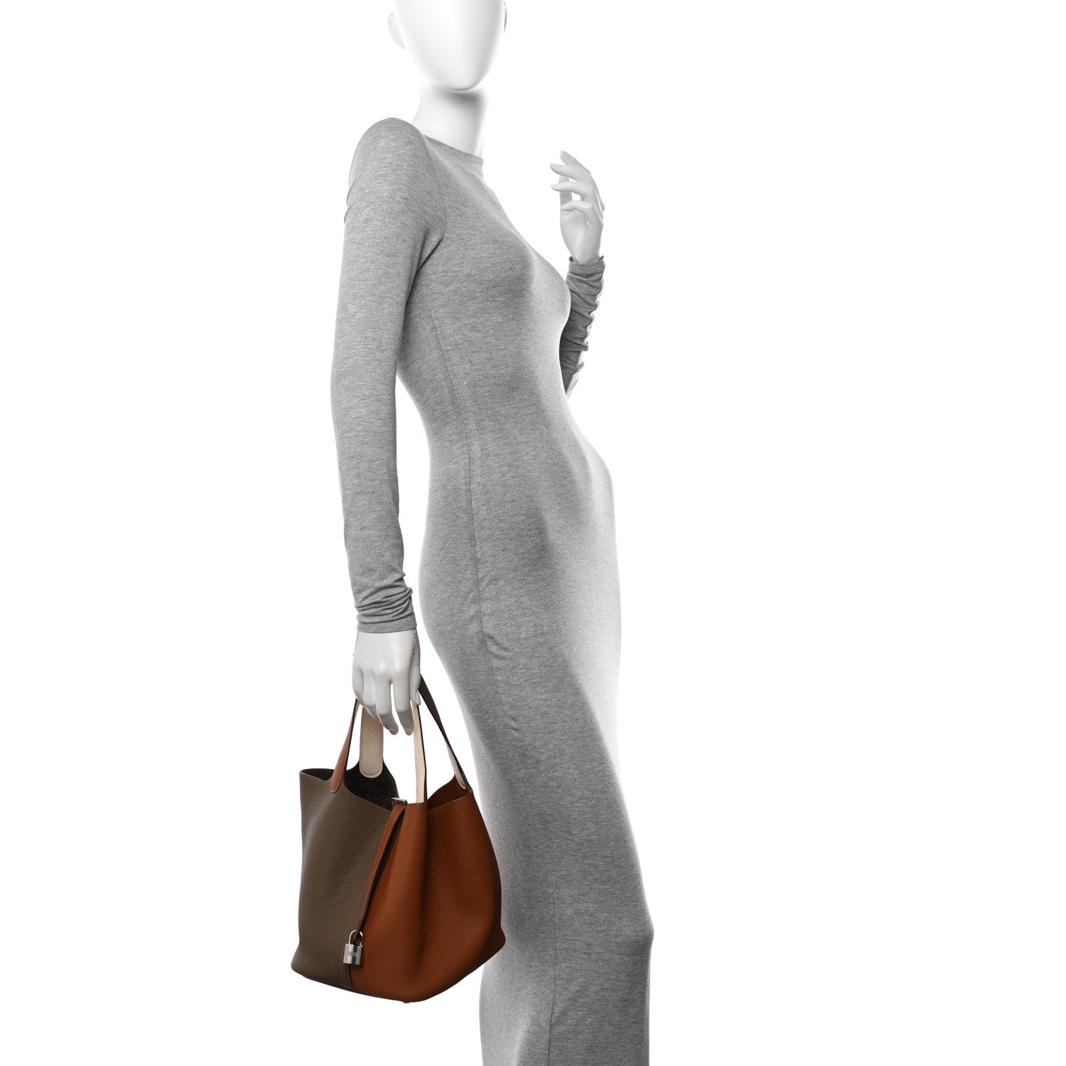 Hermes Taurillon Clemence Casaque Picotin Lock 22 Gold Etoupe Nata 2 of 12
