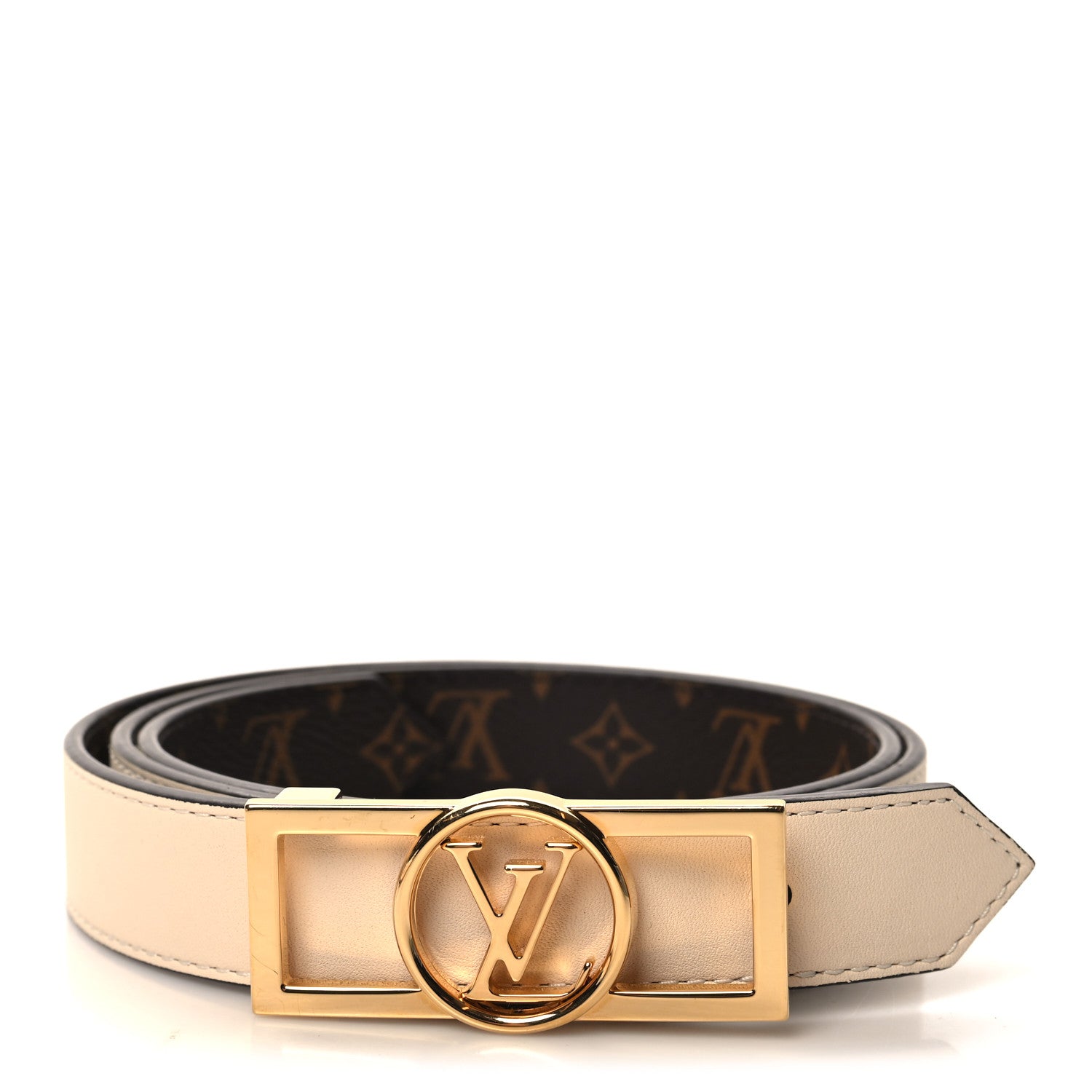 Louis Vuitton Monogram Dauphine 25mm Reversible Belt 80 32 Cream 1 of 6